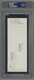 Exceedingly Rare 1997 Sandy Koufax Signed Check (PSA/DNA)